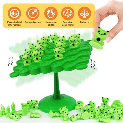kykake Frog Balance Game Toys,Balance Game Tree Two-Player Parent-Child Interactive Family Tabletop Puzzle Montessori Toy,Frogs Board for Kids and Adults (Frog) - style: frog