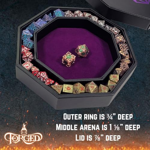 Forged Dice Co. Dice Arena Rolling Tray and Storage Compatible with Any dice Game, D&D and RPG Gaming - color: Purple