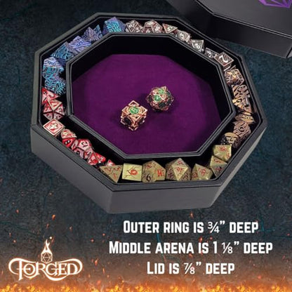 Forged Dice Co. Dice Arena Rolling Tray and Storage Compatible with Any dice Game, D&D and RPG Gaming - color: Purple