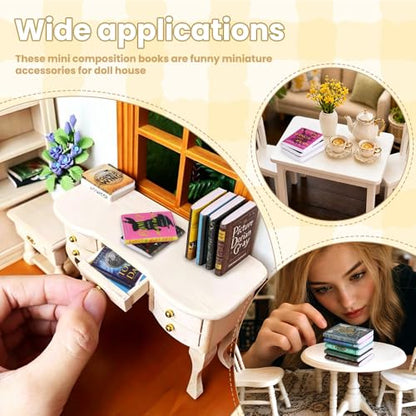 200pcs Mini Books Miniatures Dollhouse Books for Anxiety Bookshelf Library | Tiny Plastic Books for Dollhouse Decor Accessories DIY Crafting Bookshelf Fillers - style: 200pcs Mini Books