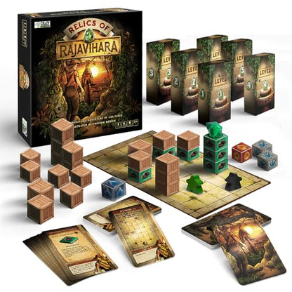 Relics of Rajavihara – Solo Puzzle Adventure Game with 50 Challenges Across 5 Floors – Strategic Logic Board Game for All Ages – Replayable Brain Teasers for Endless Fun - style: Main Game