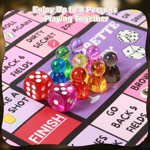 ESENHARBER Drinking Board Game, Drink Up Board Game, Fun for Girls' Night Out, Party Drinking, and Bachelorette Parties 2-8 Players, Age 21+, Interactive Drinking Games - color: Purple