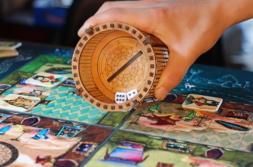 Wooden Dice Shaker Tower Barrel with Acrylic Window – Handmade Plywood Dice Roller, Eco Oil Finish – Perfect for Board Games, D&D, RPG, Tabletop, Gift for Gamers