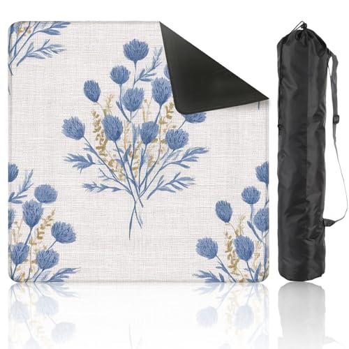Mahjong Mat 31.5" x 31.5" Watercolor Farmhouse Flower Motif Hand Painted Earthy Whimsical Non-Slip Noise Reduction Mahjong Tiles Table Cover for Dominoes Poker Card Board and Tile Games - color: Color1