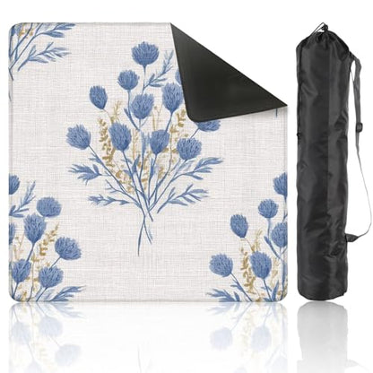 Mahjong Mat 31.5" x 31.5" Watercolor Farmhouse Flower Motif Hand Painted Earthy Whimsical Non-Slip Noise Reduction Mahjong Tiles Table Cover for Dominoes Poker Card Board and Tile Games - color: Color1