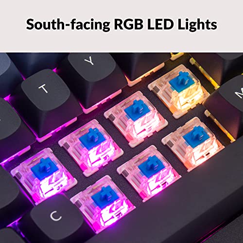 Keychron Q4 Wired Custom Mechanical Keyboard, QMK/VIA Programmable Macro, Full Aluminum, Hot-Swappable Gateron G Pro Blue Switch, 60% Layout Double Gasket Compatible with Mac and Windows - Black - color: Black (Gateron G Pro Blue Switch)