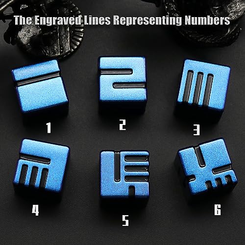 FONVGOGO Line Metal D6 Dice 16mm, Die 6 Unique Dice Set Great for DND RPG Dungeons and Dragons (D6 Dazzle Black) - color: D6 Dazzle Black