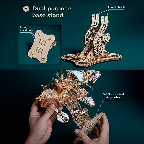 GuDoQi 3D Wooden Puzzles for Adults, DIY Fantasy Spaceship Model Kit, Educational Brain Teaser for Adults to Build, DIY Assembly Kit, Woodcraft Kit, Make Your Own Gifts for Christmas Day