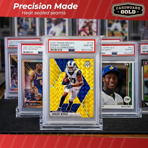 Cardboard Gold Graded Card Sleeves - Fits PSA SGC BGS CGC slabs - 1000 ct | Resealable Adhesive Flap, 2-Mil Polypropylene, Acid-Free, PVC-Free, Archival Safe, Fits Magnetic and Screw-Down Holders - size: 1000 Card Bags