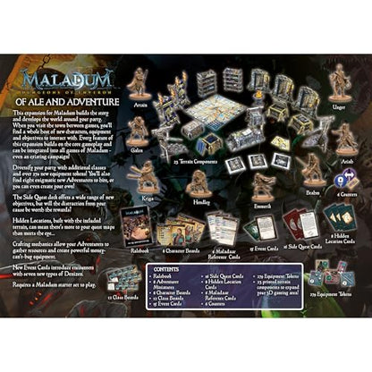 Maladum of Ale & Adventure Expansion - Fantasy Dungeon Crawler Game Immersive Terrain Solo, Co-op and Adversarial Play