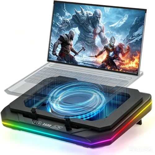 Cooling Pad for Hp OMEN 17-db0000 Gaming Laptop Cooler with Powerful Turbo Cooling Fan Can Fast Cooling CPU+GPU 40°C, Variable Speed,6 RGB Light