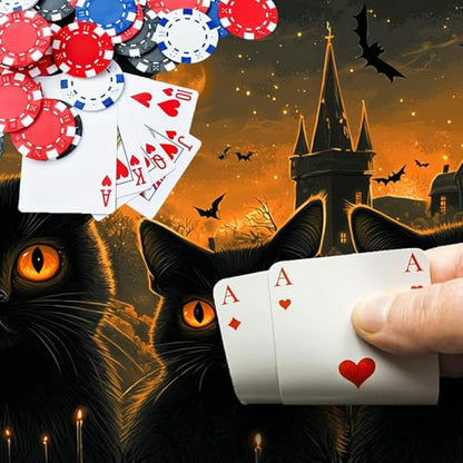Three Black Cats for MTG & TCG Playmat Mouse Pad,BFDHGQZC 24" x 14" Game Mat for MTG/RPG/CCG Trading Card Game Playmats Table Mat Perfect for Card Games Video Games Computer Office - color: Three Black Cats