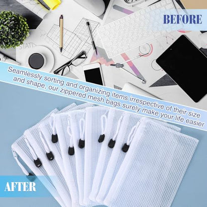 Jetec 32 Pcs Mesh Zipper Bags Bikini Organizer,White,7.5 x 5 Inch - color: White, size: 7.5 x 5 Inch