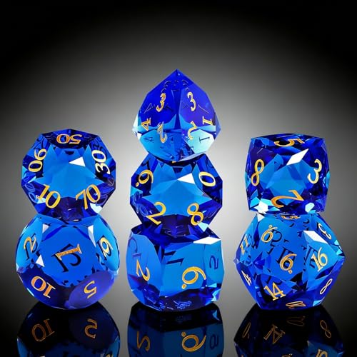 7-Piece Diamond Cut Dice Set for Dungeons and Dragons (D&D) | RPG & Tabletop Games | Premium Gift Box & Durable Design - color: Zs-c