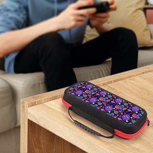 AoHanan Mushrooms And Skulls Switch Carrying Case - Compatible Game Case with 20 Cartridge Slots - Hard Shell Travel Protection for Switch Console & Accessories - color: Mushrooms And Skulls