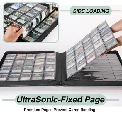 Premium 2000 Pocket Card Binder - 20 Pocket Trading Card Binder with Sleeves Fits 2000 Cards, Ringless Card Album for TCG - Model A，Asakusa Green - color: 20P - Asakusa Green