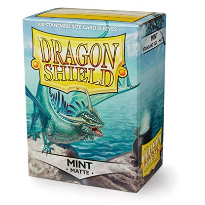 Dragon Shield | Standard Size Card Matte Sleeves | 100 CT - Smooth & Tough Premium TCG Sleeves | Compatible with Pokemon, Flesh & Blood, One Piece & Magic the Gathering | Mint - Matte - color: Mint
