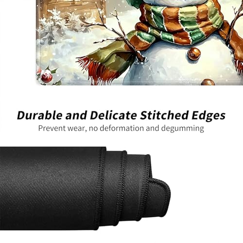 Snowman with Hat for MTG & TCG Playmat Mouse Pad,BFDHGQZC 24" x 14" Game Mat for MTG/RPG/CCG Trading Card Game Playmats Table Mat Perfect for Card Games Video Games Computer Office - color: Snowman With Hat