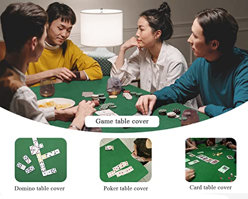 Plusvivo Game Table Cover - Mahjong, Poker, Bridge - Machine Washable Felt - 36" x 36" Blue - color: Green