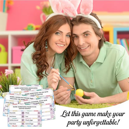Easter Feud Game, Easter Party Games for Adults, Friendly Feud Trivia Games for Family Group Holiday Activity, Family Game Night Party Decorations Supplies -01