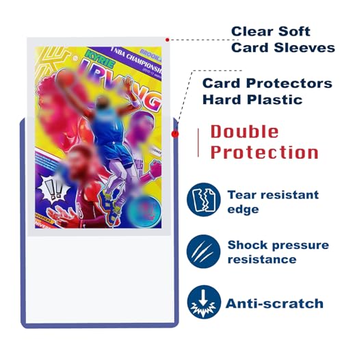 800 Top Loaders for Cards for Baseball, Football, MTG Cards, Ultra-Clear Protectors for Trading Collectibles (400 Hard Sleeves+400 Soft Sleeves) - size: 400 Hard Sleeves+400 Soft Sleeves