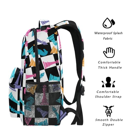 Backpack Colorful Chess Board Bookbag Daypack Travel Hiking Camping School Laptop Bag - color: Multi Pattern 20