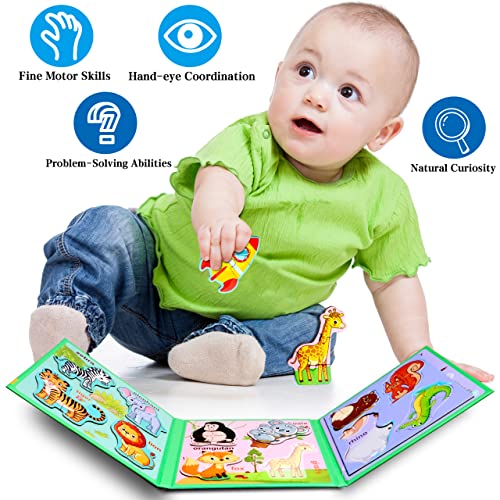 Magnetic Puzzles for Kids Ages 3-5, Travel Toddler Animal Puzzle Toy | Refrigerator Magnet Game for Ages 4-6, Learning & Birthday Gift for Boys, Car Airplane Road Trip Quiet-Time Activity Toys - style: Animal