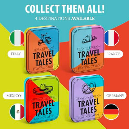 All7s Travel Tales Italy - Italian Playing Cards & Gifts for Adults | Trip essentials and must-haves in a pocket tin, learn key phrases on the go, souvenir and honeymoon keepsake for couples