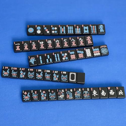 American Mahjong Tiles (1.2”,Tiles Only), 166 Mahjong Tile Set with Black Color (Tiles Only) - color: Black