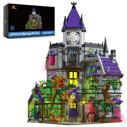 JMBricklayer Medieval Castle House Building Set for Adults, Ideas House Model Toy Construction Set with LED Lights, Medieval Mystery Mansion Collectible or Home Office Decor, Gift for Adult 30121 - style: 30121