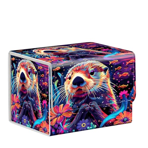 for MTG Card Storage Solution - for MTG Card Box and Commander Decks, High Capacity Anime Card Sleeves for Mtg Deck Box, Designed Specifically for Mtg Players, Flower Sea Otter - color: Flower Seal
