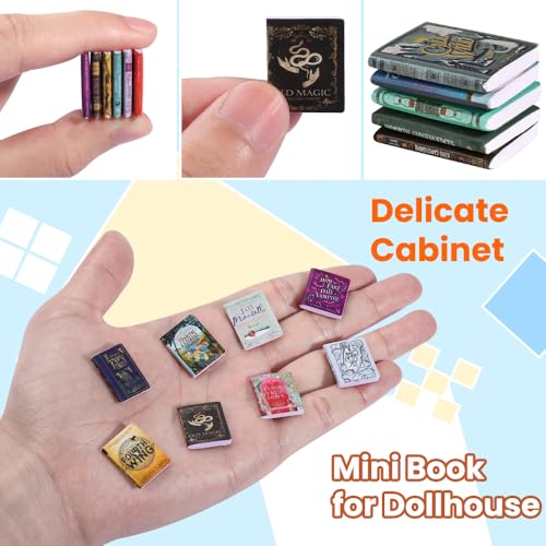 200pcs Mini Books Miniatures Dollhouse Books for Anxiety Bookshelf Library | Tiny Plastic Books for Dollhouse Decor Accessories DIY Crafting Bookshelf Fillers - style: 200pcs Mini Books