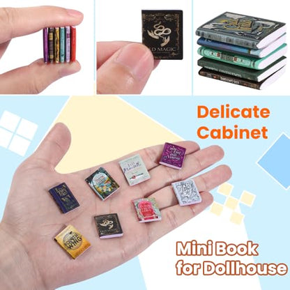 200pcs Mini Books Miniatures Dollhouse Books for Anxiety Bookshelf Library | Tiny Plastic Books for Dollhouse Decor Accessories DIY Crafting Bookshelf Fillers - style: 200pcs Mini Books