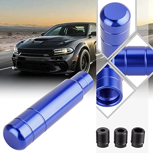 BARTOO Aluminum Alloy Heavy Weighted Shifter Knob, 5" Auto Gear Shift Knob, Car Gear Lever Stick Shifter Handle,with 3 Threaded Adapters M8 M10 M12,Fit Most Automatic Manual Vehicle (Blue) - color: Blue