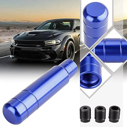 BARTOO Aluminum Alloy Heavy Weighted Shifter Knob, 5" Auto Gear Shift Knob, Car Gear Lever Stick Shifter Handle,with 3 Threaded Adapters M8 M10 M12,Fit Most Automatic Manual Vehicle (Blue) - color: Blue