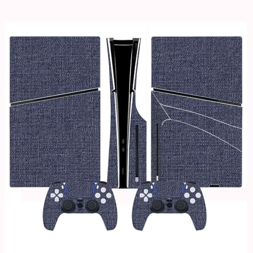 Console Skin Sticker Wrap Compatible with PS5 Slim Disc (Blue) | Protective Vinyl Decal, Game Controller Cover - color: Blue