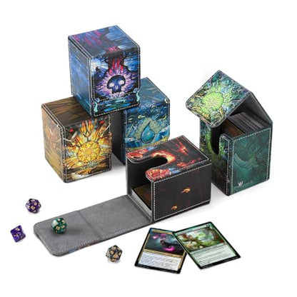 Card Deck Box for MTG Card Storage Box Holds 100 Plus Single Sleeved Cards with Trading Cards Games TCG Yugioh etc. (Light Green) - color: Light Green