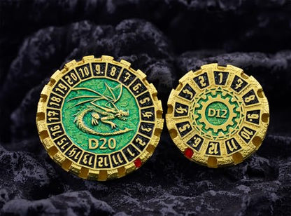 Metal DND Dice Set Spinning Dungeons and Dragon Dice Set Metal Dragon Polyhedral Magic 7 PCS Dice Set with Gift Box for Dungeons and Dragons Table Games Play Cards MTG(GyroDice_Pearl Gold Black) - color: Spinning Dice_pearl Gold Black