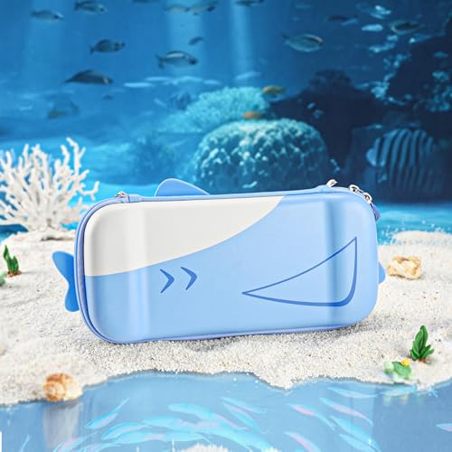 GeekShare Portable Carrying Case Compatible with Switch 2 (2025), Hard Storage Bag with 12 Game Card Slots, Cute Travel Case for Switch 2 Console and Accessories, Shark - size: Switch 2