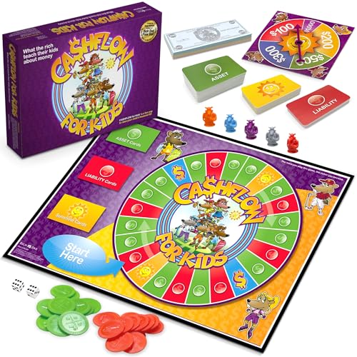 Rich Dad Cashflow Board Game for Kids, Children's Edition, Up to 6 Players, Ages 6+ - Fun and Educational Learning Games for Boys, Girls, and Family - style: Kids Version