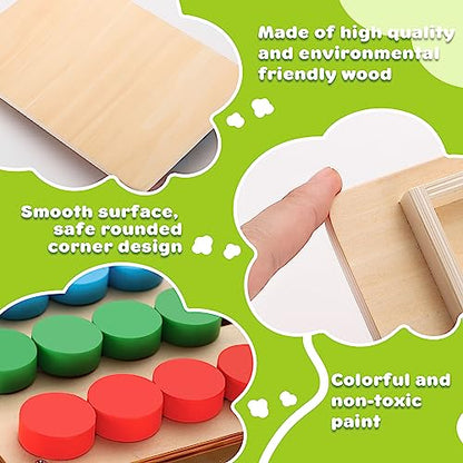 Color Matching Puzzle, Montessori Brain Teaser for Kids Ages 3-7 | Handheld travel game, road trip activity, screen-free play, boys and girls, Christmas and birthday gift