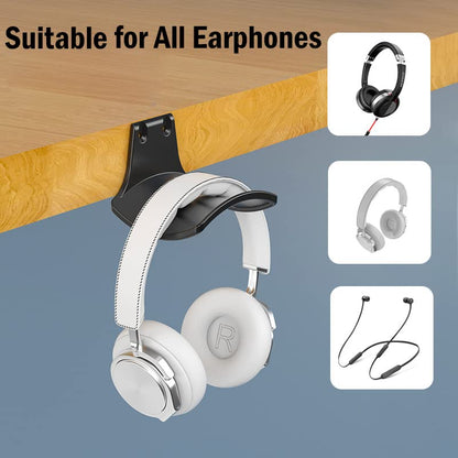 2-Pack Never Fall Headphone Hook Hanger Wall Mount Headset Holder | Stand fixted with screws for airpods max sennheiser sony bose beats akg - color: Black L(2 Pack)