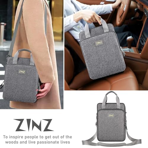 ZINZ Laptop Shoulder Bag 12.3-13 inch Case Sleeve, Expandable Handbag with Valuables Compartment Compatible with MacBook Air/Pro/Neo 13", iPad 12.9"/13"/11", Shockproof,Gray - color: Gray