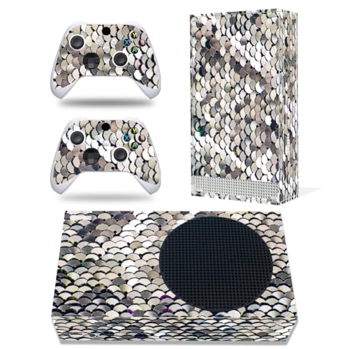 Xbox Series S Stickers Full Body Vinyl Skin Decal Protective Cover for Microsoft Xbox Series S Console and Controllers (Series S Silver) - color: Series S silver