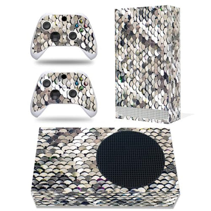 Xbox Series S Stickers Full Body Vinyl Skin Decal Protective Cover for Microsoft Xbox Series S Console and Controllers (Series S Silver) - color: Series S silver