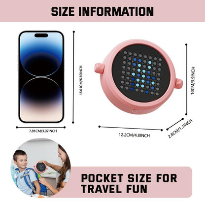 5-in-1 Electronic Board Game, Handheld Travel Game for 1-2 Players(Pink) | Includes Reversi, 4 in a Row, 5 in a Row, Chinese Checkers and Tic Tac Toe; pocket-size design with solo and 2-player modes. - color: Pink