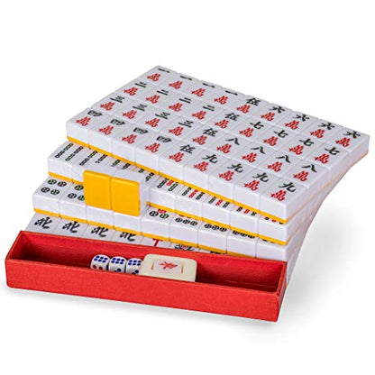 Yellow Mountain Imports Chinese Mahjong Set – Rouge Prestige – 146 Medium Tiles, Professional Set for Chinese-Style Play [中式麻將 專業套裝] - color: Yellow