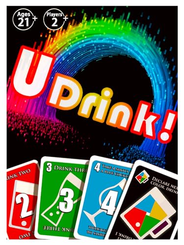 UDRINK! - The Drinking Game Cards for Adults, Fun & Easy Games for Adult Game Nights - Couple Games, Bachelorette Party Games to Get Buzzed Easily - 2024 New Edition -