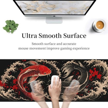 Extended Gaming Mouse Pad, Large Mouse Mat, XL Desk Pad for Keyboard and Mouse, Non-Slip Rubber Base & Stitched Edges for Gamer Office 31.5x11.8 in - color: 10