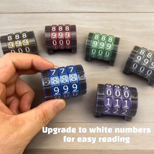 Life Counter Health Tracker 보드 게임, TTRPG 및 별 기호가 있는 카드 게임용, MTG와 호환, 블루 및 화이트 숫자 - color: 블루+화이트 숫자
